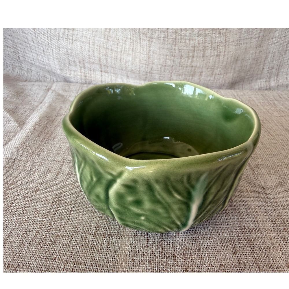 Bordallo Pinheiro Cabbage Leaf Planter Small Green Excellent Cachepot Limited
